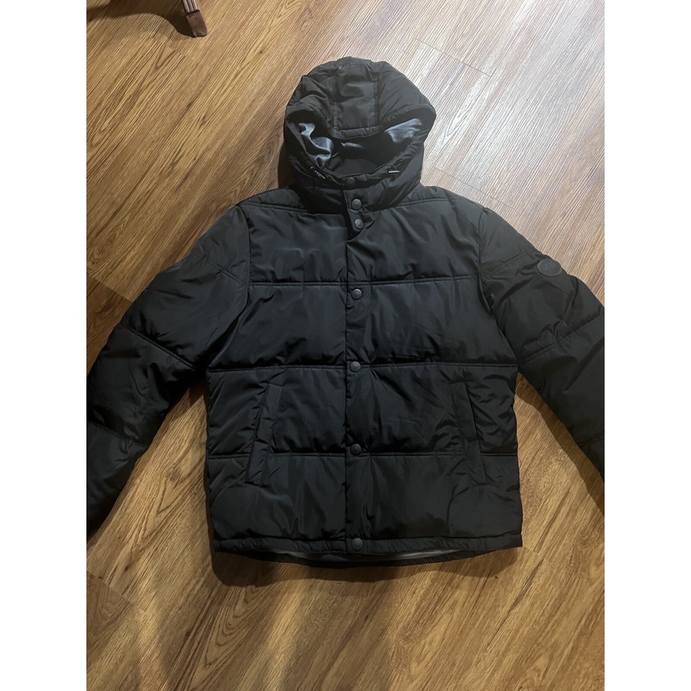 Lucky Brand Black Hooded Puffer Winter Jacket Size SP